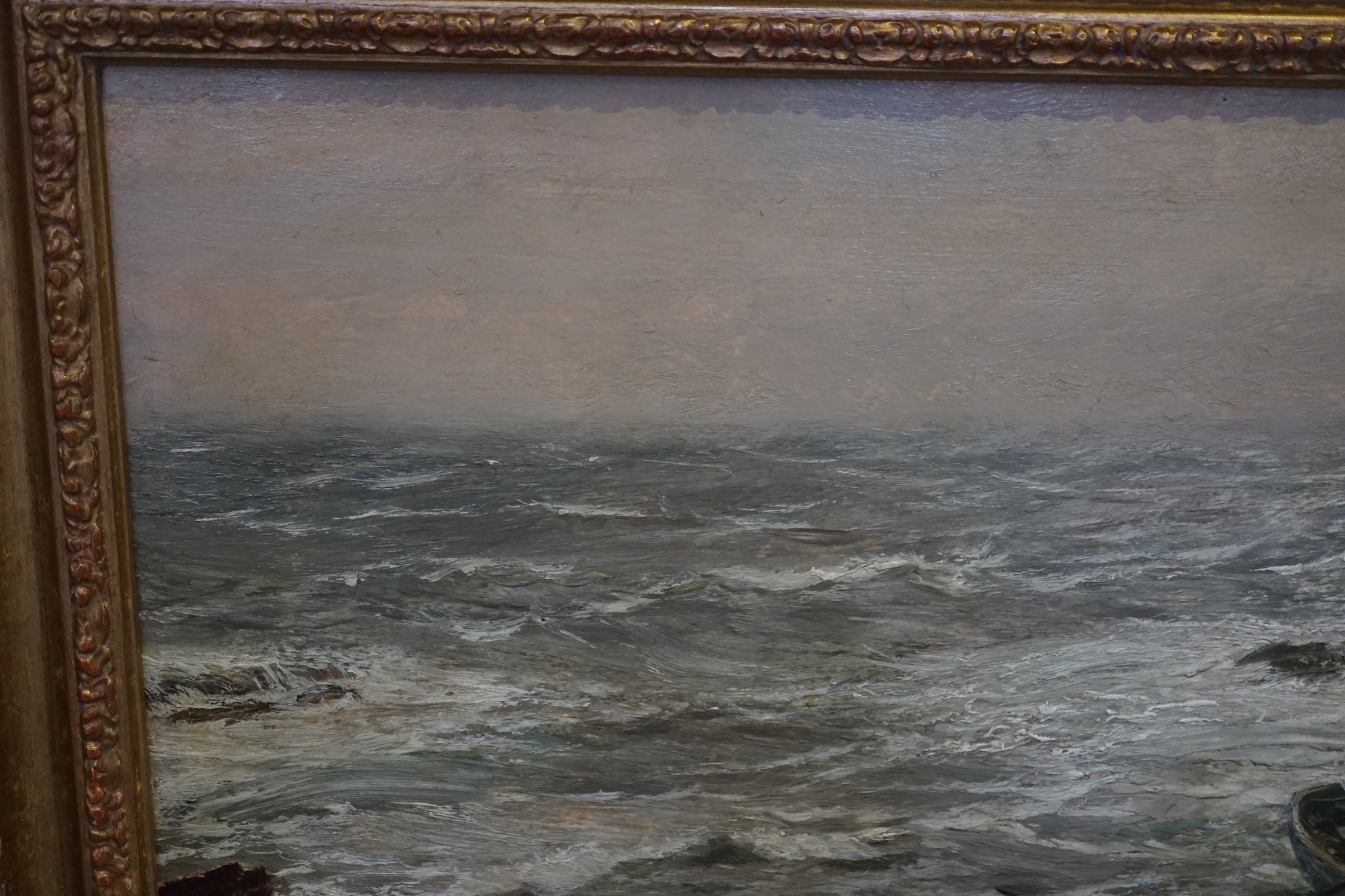 Charles Napier Hemy (British, 1841-1917), 'St Anthony Point, Falmouth', oil on board, 45 x 68cm